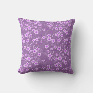 Cojín Decorativo Lindo patrón floral morado pequeño de verano