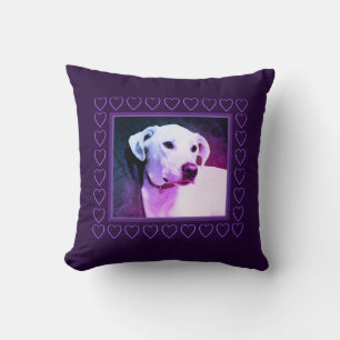 Cojín Decorativo Lindo perro mezcla de Labrador blanco día de San V