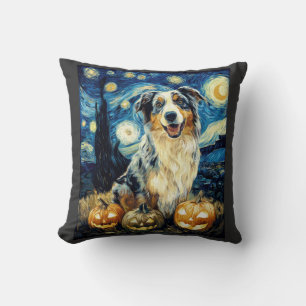 Cojín Decorativo Lindo perro pastor australiano Halloween Jack O La
