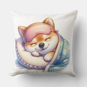 Cojín Decorativo Lindo Perro Shiba Inu Durmiendo