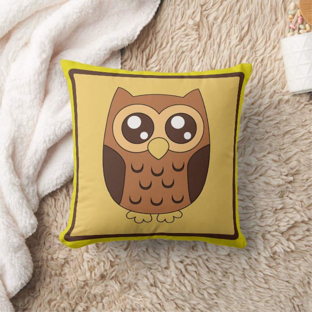 Cojín decorativo lindo, sabio búho (Manta)
