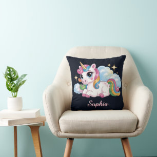 Cojín Decorativo Lindo Unicornio de Arcoíris