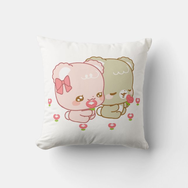 Cojín Decorativo lindos cachorros de azúcar (Anverso)