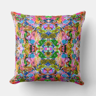 Cojín Decorativo Lindos flores de paisley abstractos mezclados colo