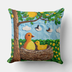 Cojín Decorativo Lindos pájaros amarillos decoración de aves adorab