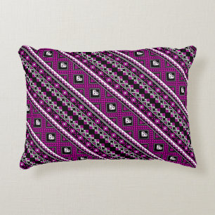 Cojín Decorativo Lindos patrones ucranianos violetas adorables