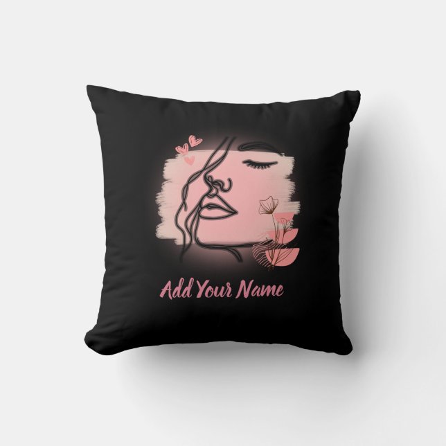 Cojín Decorativo Line art Face Throw Pillow (Anverso)