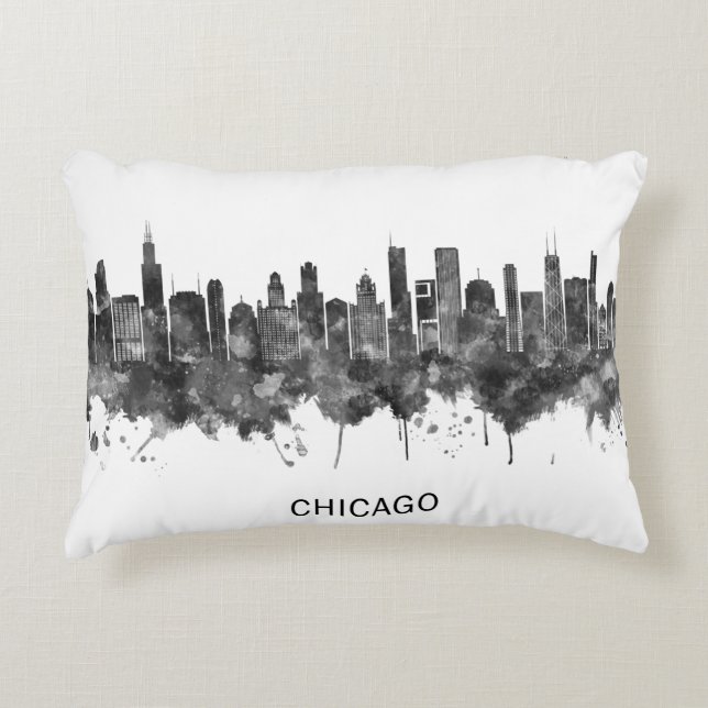 Cojín Decorativo Línea aérea de Chicago Illinois (Anverso)