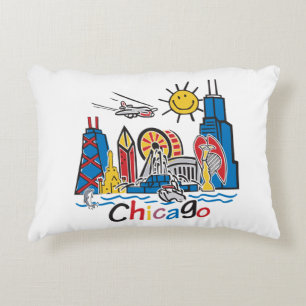 Cojín Decorativo Línea aérea de Chicago Kids