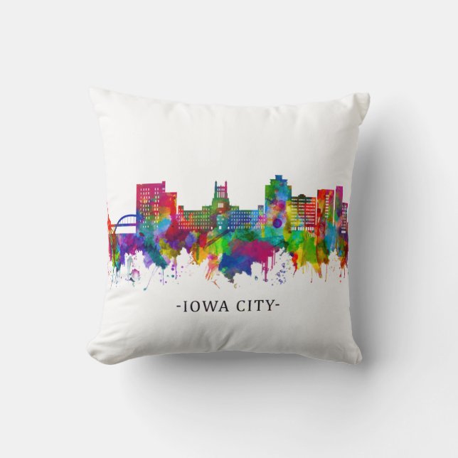 Cojín Decorativo Línea aérea de Iowa (Anverso)