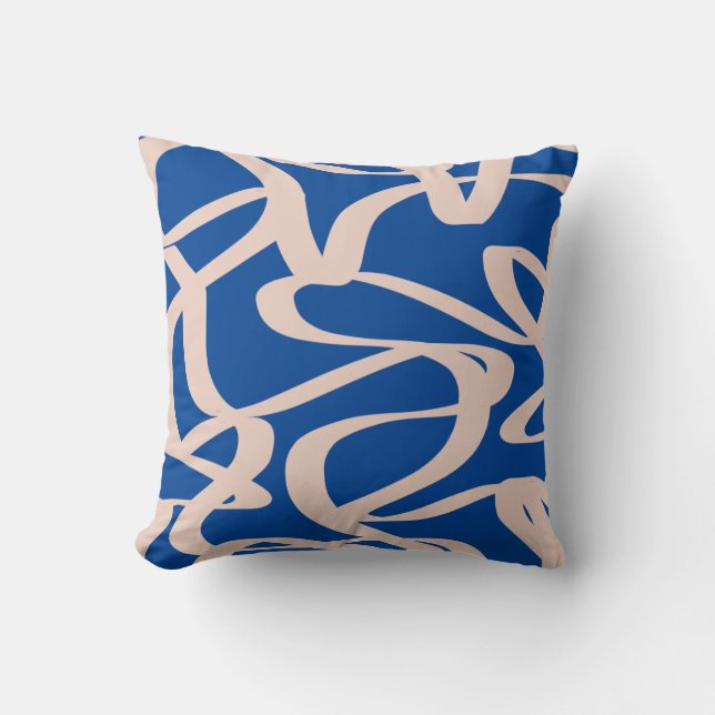 Cojín Decorativo Línea Azul abstracta (Anverso)