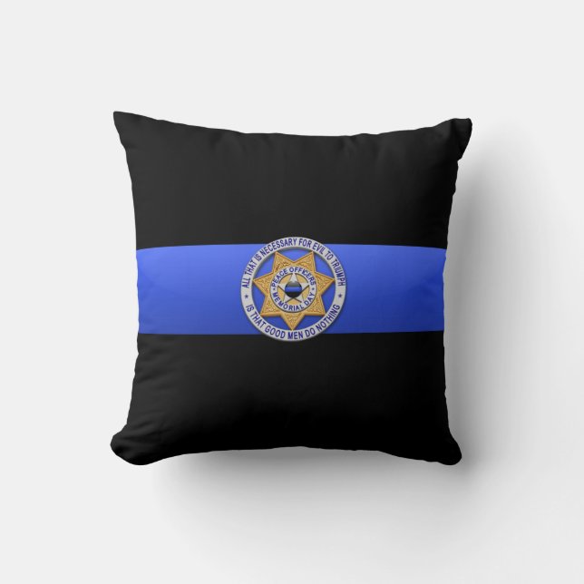 Cojín Decorativo Línea Azul delgada (Anverso)
