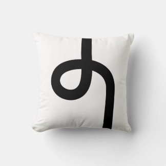 Cojín Decorativo Línea con bucle - Negro sobre blanco