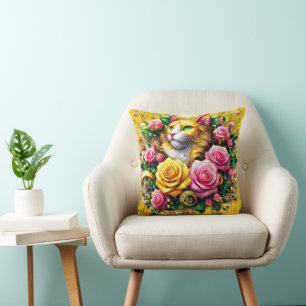 Cojín Decorativo Línea de costa en medio de un floreciente florecim