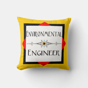 Cojín Decorativo Línea decorativa de ingeniero ambiental