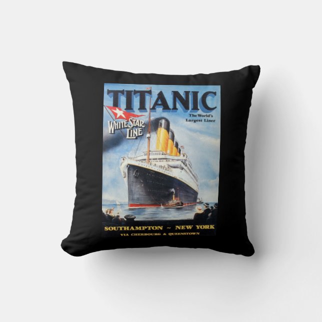 Cojín Decorativo Línea Estrella Blanca Titanic - El Liner Más Grand (Anverso)
