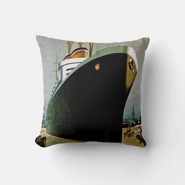 Cojín Decorativo Línea Hamburgo-Amerika (Anverso)