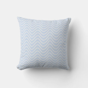 Cojín Decorativo Línea mínima Patrón Chevron Luz de la costa Azul