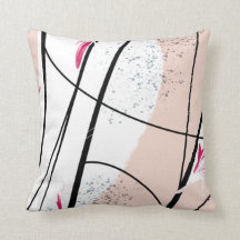 Línea negra rosa blanca abstracta