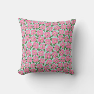 Cojín Decorativo línea rosa de madera de dogwood florida dibujando