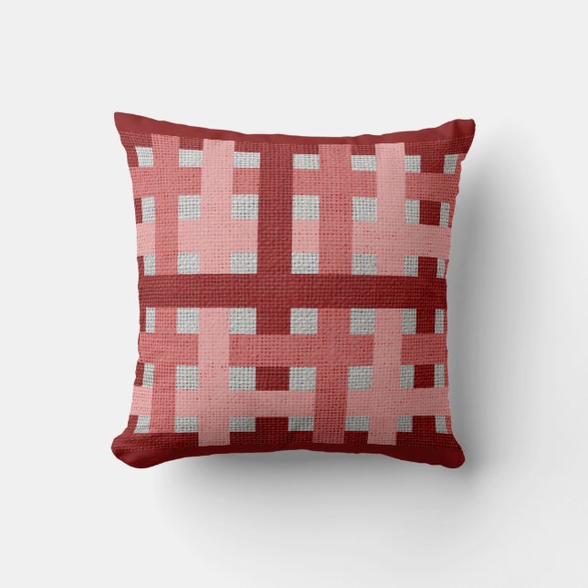Cojín Decorativo Línea sombreada roja (Anverso)
