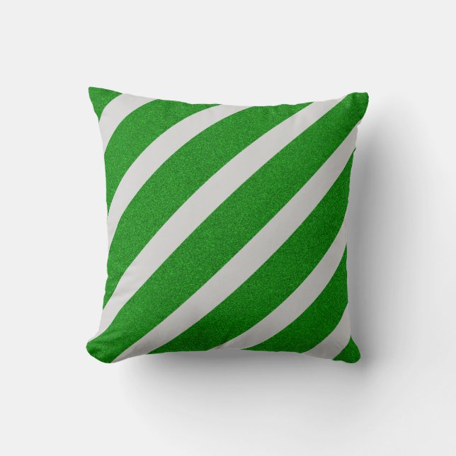 Cojín Decorativo Línea Verde Brillante (Anverso)