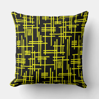 Cojín Decorativo Líneas abstractas 120923 - Amarillo sobre negro