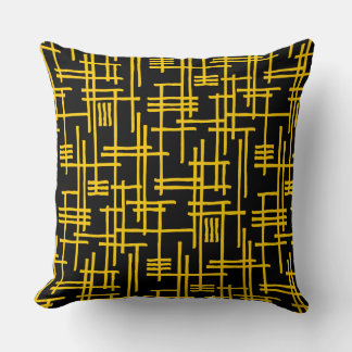 Cojín Decorativo Líneas abstractas 120923 - Ámbar sobre negro