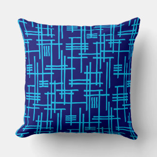Cojín Decorativo Líneas abstractas 120923 - Azul cielo sobre azul o