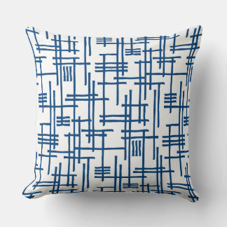 Cojín Decorativo Líneas abstractas 120923 - Azul shibori en blanco