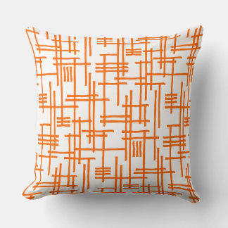 Cojín Decorativo Líneas abstractas 120923 - Naranja en blanco