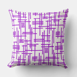 Cojín Decorativo Líneas abstractas 120923 - Púrpura en blanco
