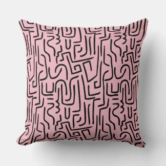 Cojín Decorativo Líneas abstractas 130318 - Negro sobre #F5B7C5