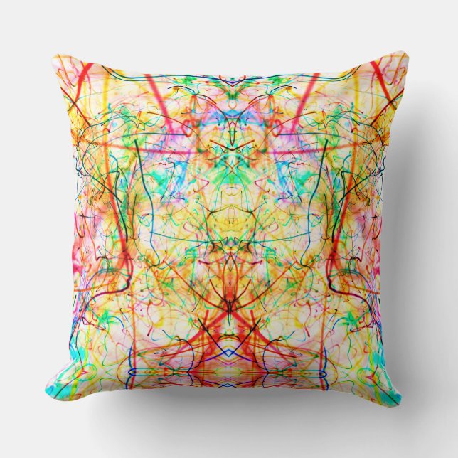 Cojín Decorativo Líneas abstractas de color (Anverso)