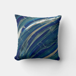 Cojín Decorativo Líneas abstractas de ondas azules