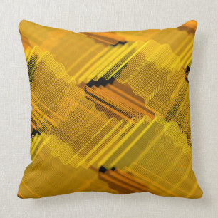 Cojín Decorativo Líneas amarillas abstractas