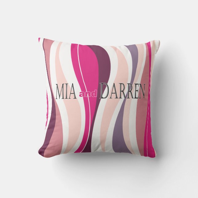 Cojín Decorativo Líneas Curvy diseñador del fuschia (Anverso)