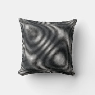Cojín Decorativo Líneas de gradación en blanco y negro ultra finas