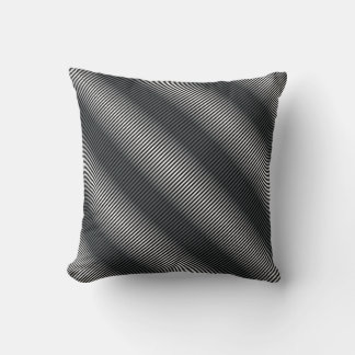 Cojín Decorativo Líneas de gradación en blanco y negro ultra finas
