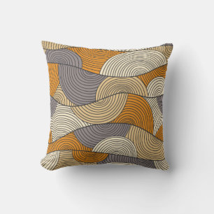 Cojín Decorativo Líneas de onda abstractas de la temporada de otoño