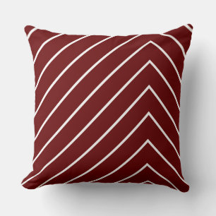 Cojín Decorativo Líneas de Zig Zag rojas y blancas delgadas