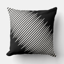 Cojín Decorativo Líneas diagonales blancas desiguales en negro