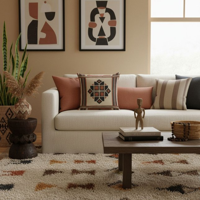 Cojín Decorativo Líneas modernas abstractas simples elegantes retro (Subido por el creador)