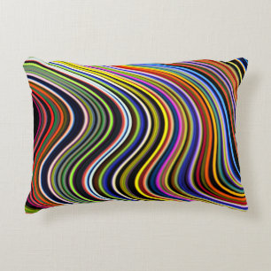 Cojín Decorativo Líneas modernas de neón con curvado multicolor