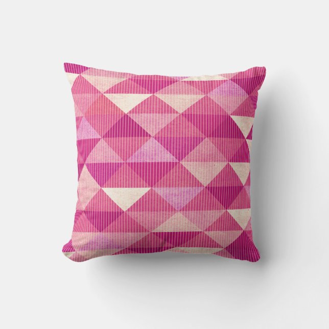 Cojín Decorativo Líneas modernas fuschia geométrico del | (Anverso)