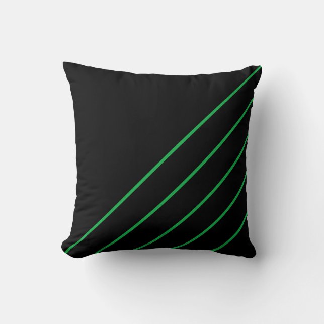 Cojín Decorativo Líneas negras y verdes (Anverso)