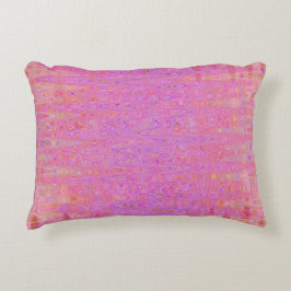Cojín Decorativo Líneas onduladas abstractas retro rosa y naranja