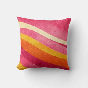 Cojín Decorativo Líneas Onduladas Retro – Fondo de Color Vintage