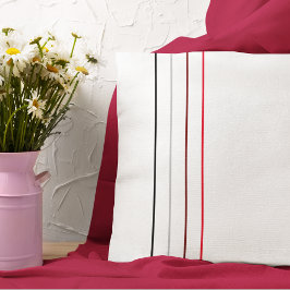 Cojín Decorativo Líneas rojas grises negras Minimalistas modernas