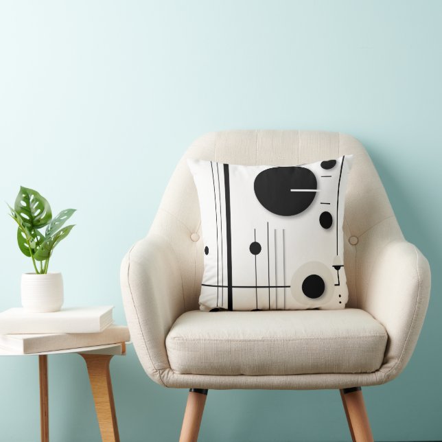 Cojín Decorativo Líneas sinfónicas del círculo geométrico minimalis (Silla)